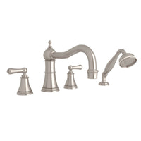 Thumbnail for Perrin & Rowe Georgian Era 4-Hole Deck Mount Column Spout Tub Filler with Handshower - BNGBath