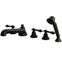 Thumbnail for Kingston Brass KS43055AL Roman Tub Faucet with Hand Shower, Oil Rubbed Bronze - BNGBath