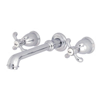 Thumbnail for Kingston Brass KS7021TX French Country 2-Handle Wall Mount Roman Tub Faucet, Polished Chrome - BNGBath