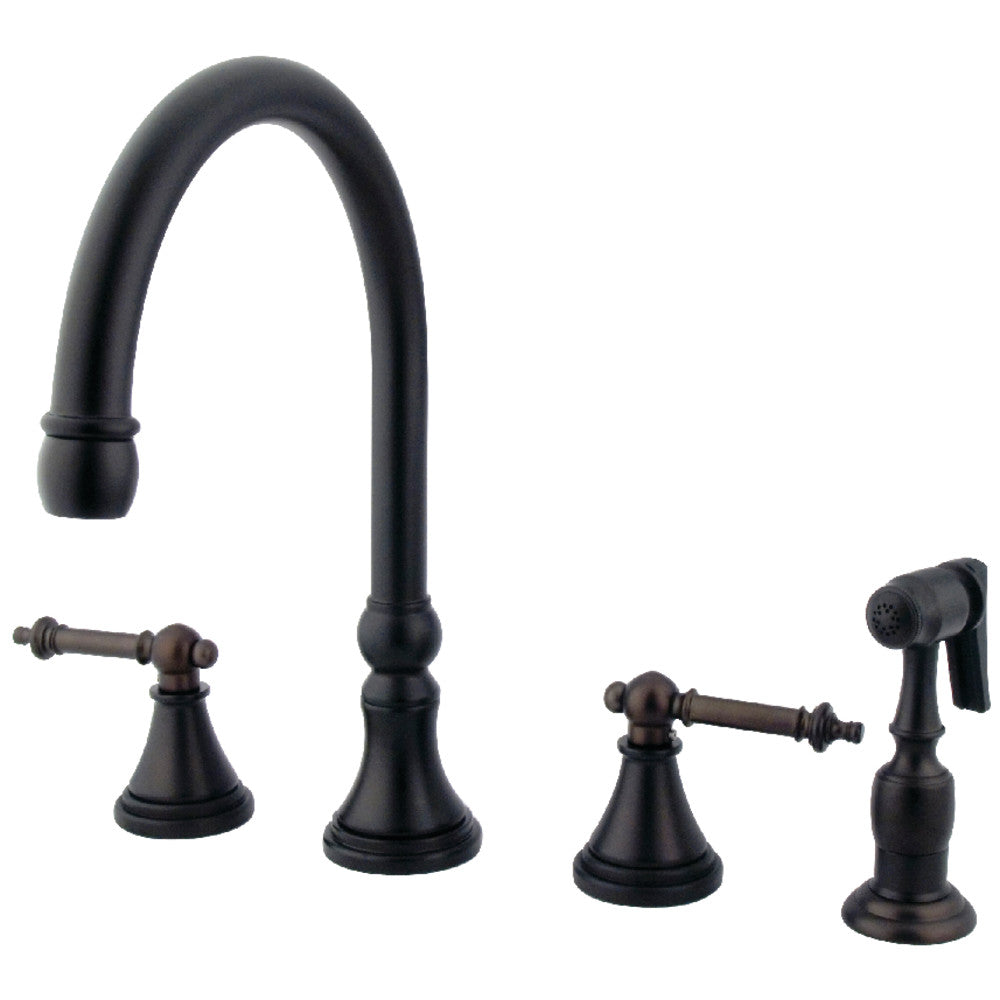 Kingston Brass KS2795TLBS Widespread Kitchen Faucet, Oil Rubbed Bronze - BNGBath