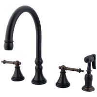 Thumbnail for Kingston Brass KS2795TLBS Widespread Kitchen Faucet, Oil Rubbed Bronze - BNGBath