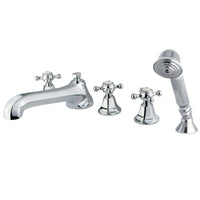 Thumbnail for Kingston Brass KS43015BX Roman Tub Faucet with Hand Shower, Polished Chrome - BNGBath