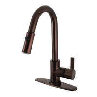 Thumbnail for Gourmetier LS8785CTL Continental Single-Handle Pull-Down Kitchen Faucet, Oil Rubbed Bronze - BNGBath