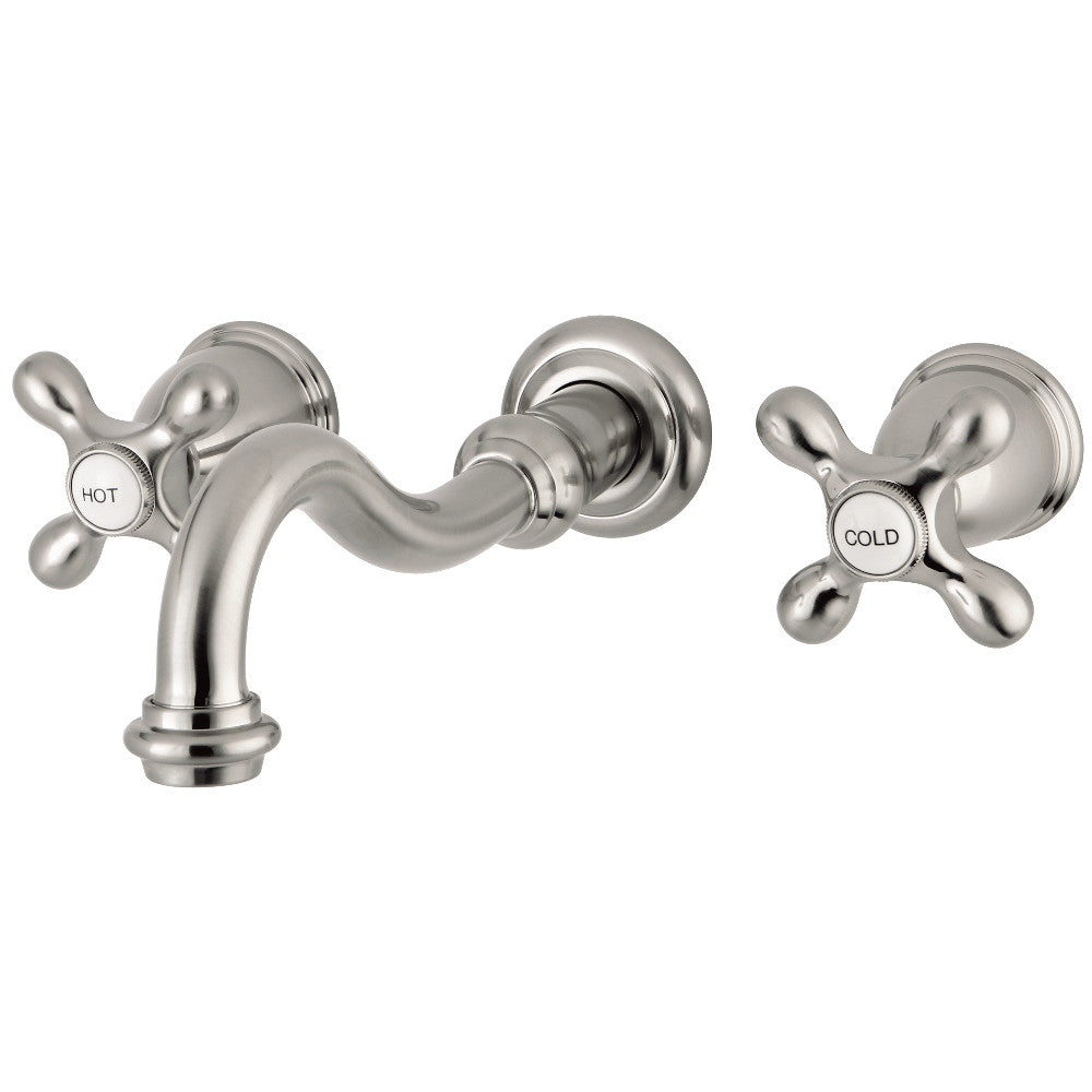 Kingston Brass KS3028AX Restoration Two-Handle Wall Mount Tub Faucet, Brushed Nickel - BNGBath