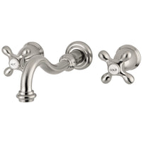 Thumbnail for Kingston Brass KS3028AX Restoration Two-Handle Wall Mount Tub Faucet, Brushed Nickel - BNGBath