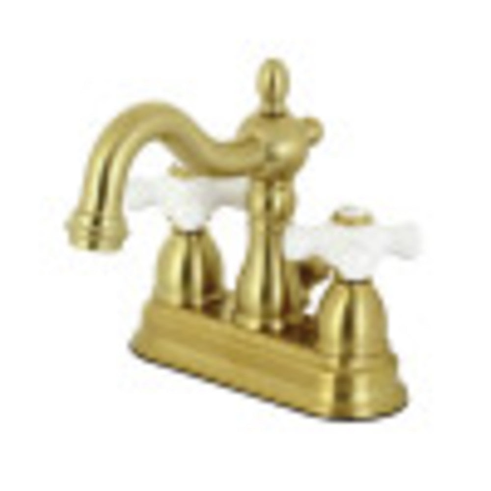 Kingston Brass KB1607PX Heritage 4 in. Centerset Bathroom Faucet, Brushed Brass - BNGBath