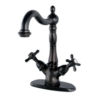 Thumbnail for Kingston Brass KS1435BEX Essex Two-Handle Bathroom Faucet with Brass Pop-Up and Cover Plate, Oil Rubbed Bronze - BNGBath