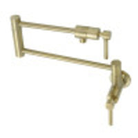 Thumbnail for Kingston Brass KS4107DL Concord Wall Mount Pot Filler, Brushed Brass - BNGBath