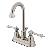 Thumbnail for Kingston Brass KB3618TL 4 in. Centerset Bathroom Faucet, Brushed Nickel - BNGBath