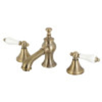 Thumbnail for Kingston Brass KC7063PL Vintage 8 in. Widespread Bathroom Faucet, Antique Brass - BNGBath