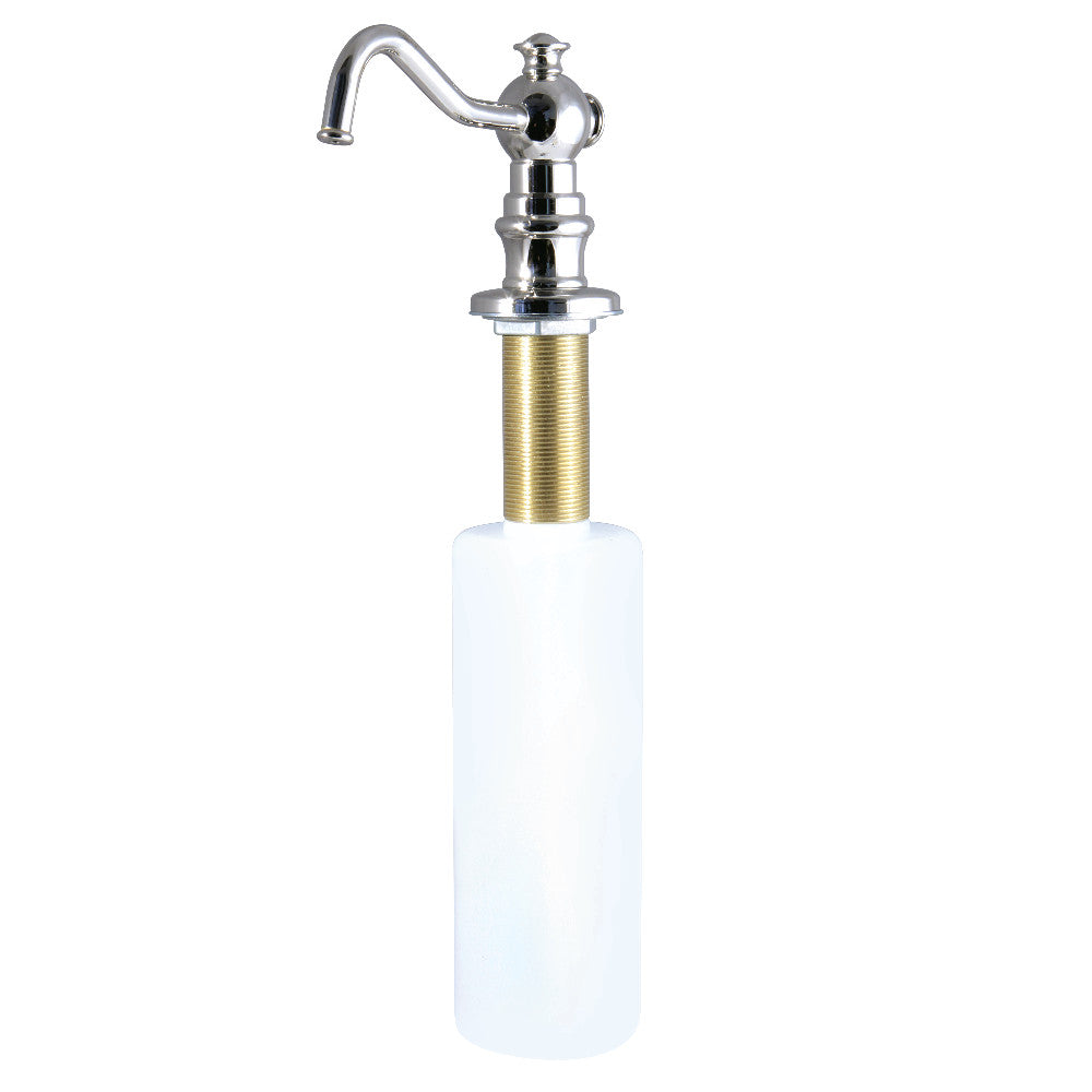 Kingston Brass SD7606 Curved Nozzle Metal Soap Dispenser, Polished Nickel - BNGBath