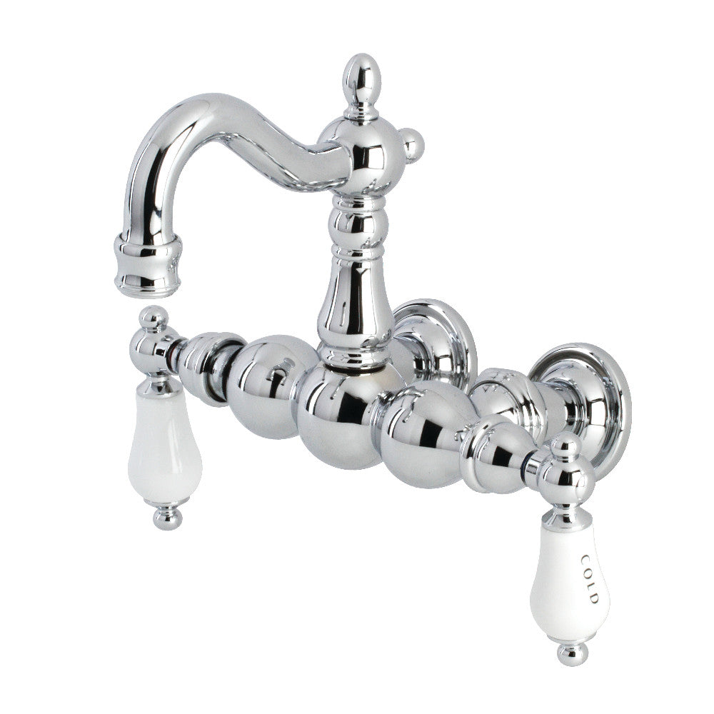 Kingston Brass CA1004T1 Heritage 3-3/8" Tub Wall Mount Clawfoot Tub Faucet, Polished Chrome - BNGBath