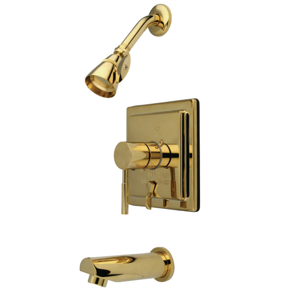 Kingston Brass KB86520DL Concord Sungle-Handle Tub and Shower Faucet, Polished Brass - BNGBath