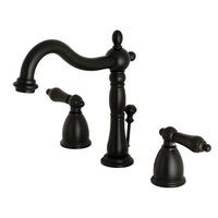 Thumbnail for Kingston Brass KB1970AL Heritage Widespread Bathroom Faucet with Brass Pop-Up, Matte Black - BNGBath