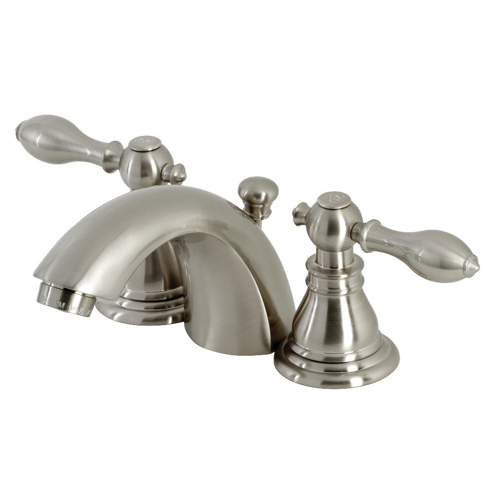 Kingston Brass KB958ACL American Classic Mini-Widespread Bathroom Faucet with Plastic Pop-Up, Brushed Nickel - BNGBath