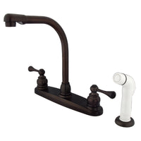 Thumbnail for Kingston Brass KB715BL 8-Inch Centerset Kitchen Faucet, Oil Rubbed Bronze - BNGBath