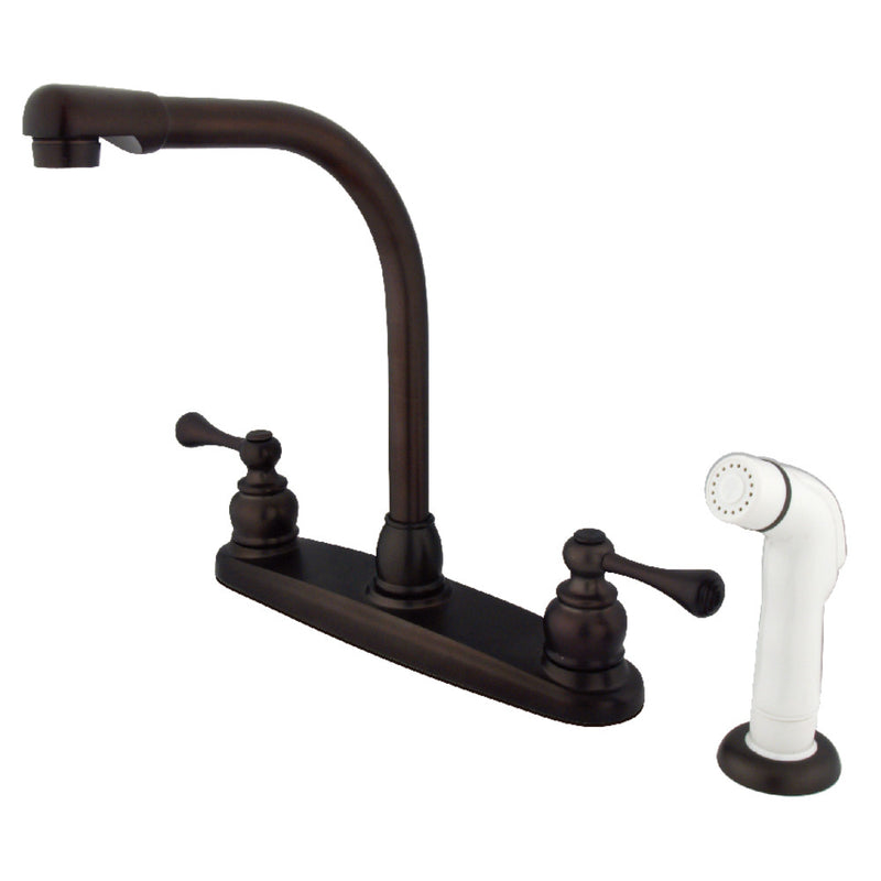 Kingston Brass KB715BL 8-Inch Centerset Kitchen Faucet, Oil Rubbed Bronze - BNGBath