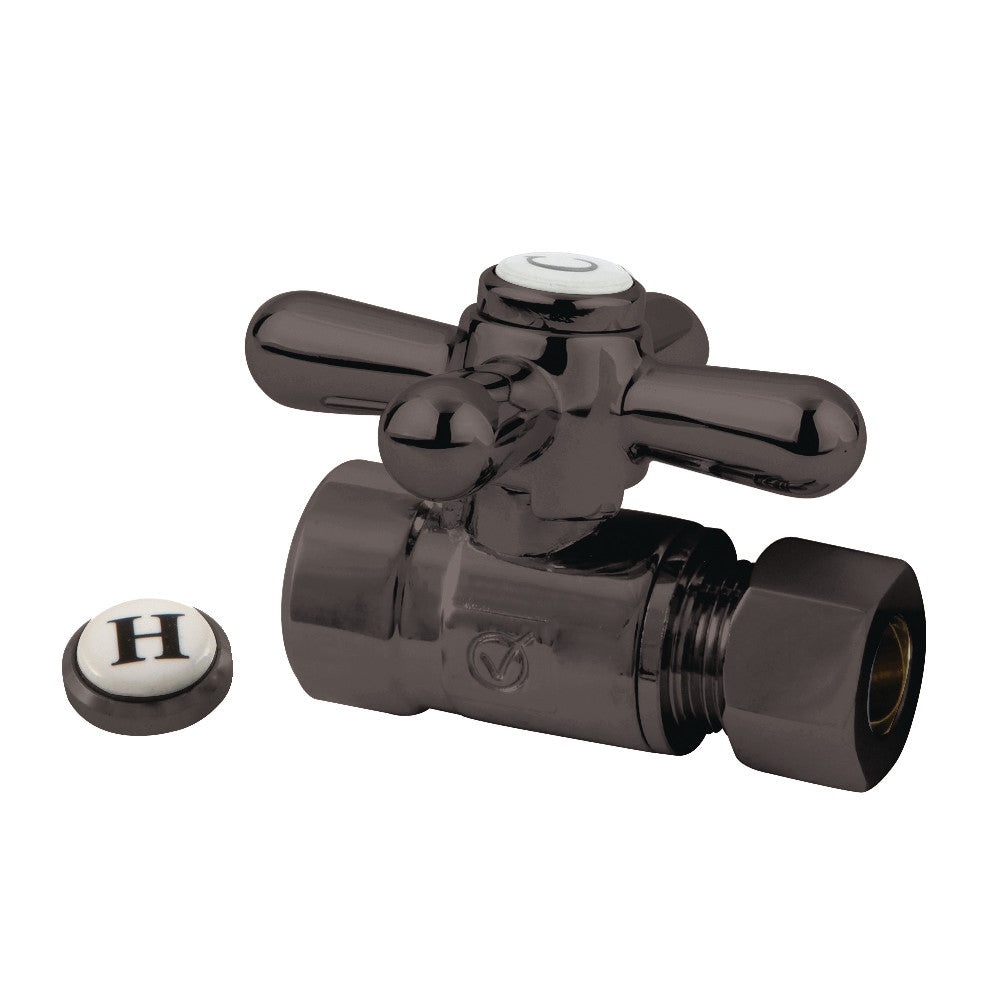 Kingston Brass CC43255X 1/2" Sweat, 3/8" O.D. Comp Straight Shut-Off Valve, Oil Rubbed Bronze - BNGBath