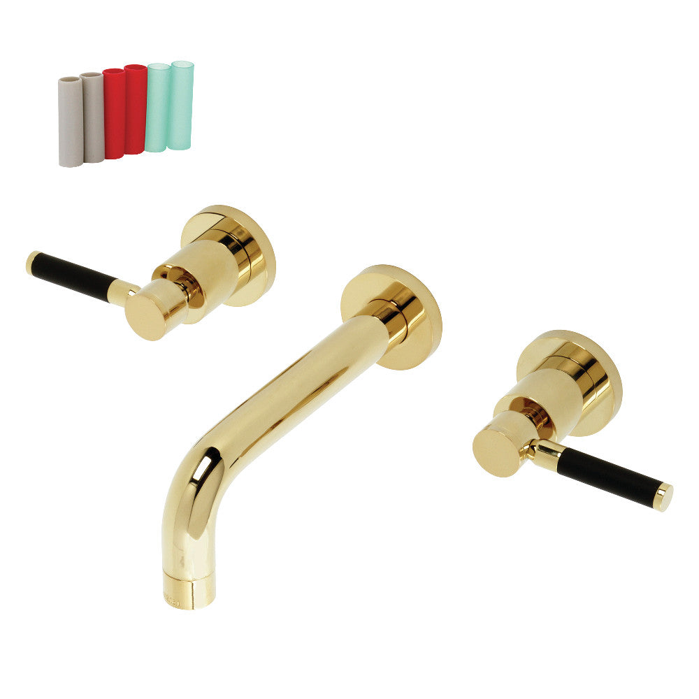 Kingston Brass KS8122DKL Kaiser 2-Handle Wall Mount Bathroom Faucet, Polished Brass - BNGBath