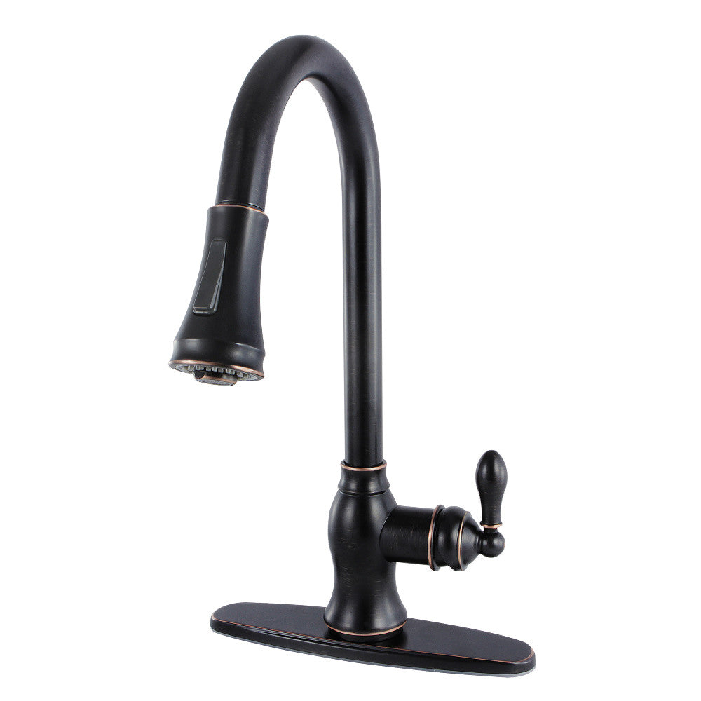Gourmetier GSY7776ACL American Classic Single-Handle Pull-Down Sprayer Kitchen Faucet, Naples Bronze - BNGBath