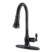 Thumbnail for Gourmetier GSY7776ACL American Classic Single-Handle Pull-Down Sprayer Kitchen Faucet, Naples Bronze - BNGBath
