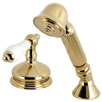 Thumbnail for Kingston Brass KSK3332PLTR Transfer Valve Set for Roman Tub Faucet with Hand Shower, Polished Brass - BNGBath