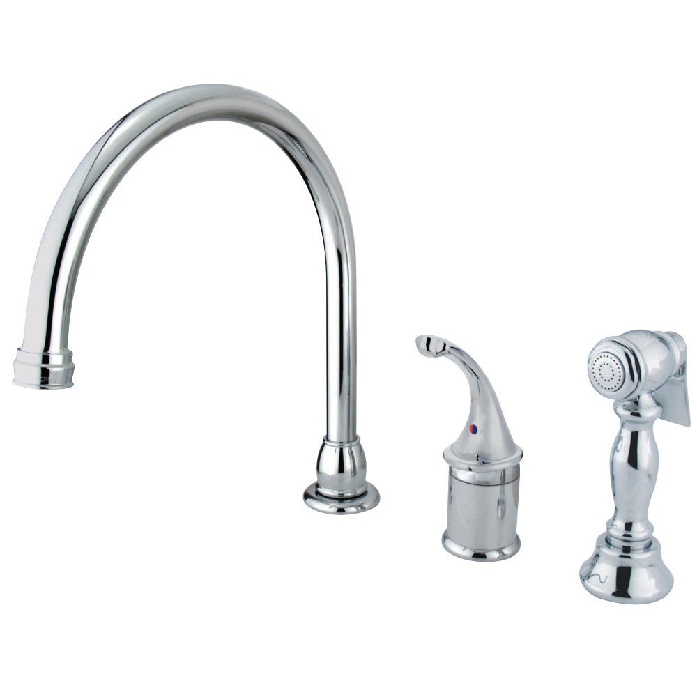 Kingston Brass KB3811GLBS Widespread Kitchen Faucet, Polished Chrome - BNGBath