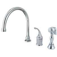 Thumbnail for Kingston Brass KB3811GLBS Widespread Kitchen Faucet, Polished Chrome - BNGBath