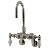 Thumbnail for Kingston Brass CC83T8 Vintage Adjustable Center Wall Mount Tub Faucet, Brushed Nickel - BNGBath