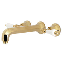Thumbnail for Kingston Brass KS4122PL Metropolitan 2-Handle Wall Mount Bathroom Faucet, Polished Brass - BNGBath