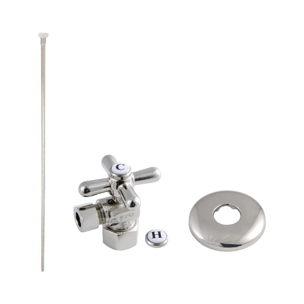 Kingston Brass KTK106P Trimscape Toilet Supply Kit Combo 1/2-Inch IPS X 3/8-Inch Comp Outlet, Polished Nickel - BNGBath