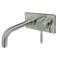 Thumbnail for Kingston Brass KS8118DL Single-Handle Wall Mount Bathroom Faucet, Brushed Nickel - BNGBath