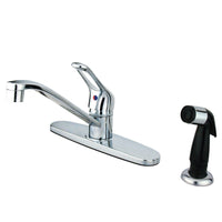 Thumbnail for Kingston Brass GKB562 Wyndham Single-Handle Centerset Kitchen Faucet, Polished Chrome - BNGBath