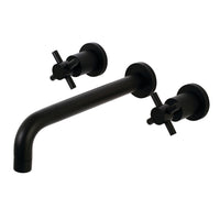 Thumbnail for Kingston Brass KS8020DX Concord Two-Handle Wall Mount Tub Faucet, Matte Black - BNGBath