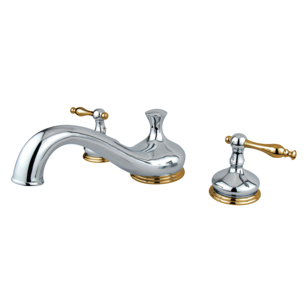 Kingston Brass KS3334NL Heritage Roman Tub Faucet, Polished Chrome/Polished Brass - BNGBath