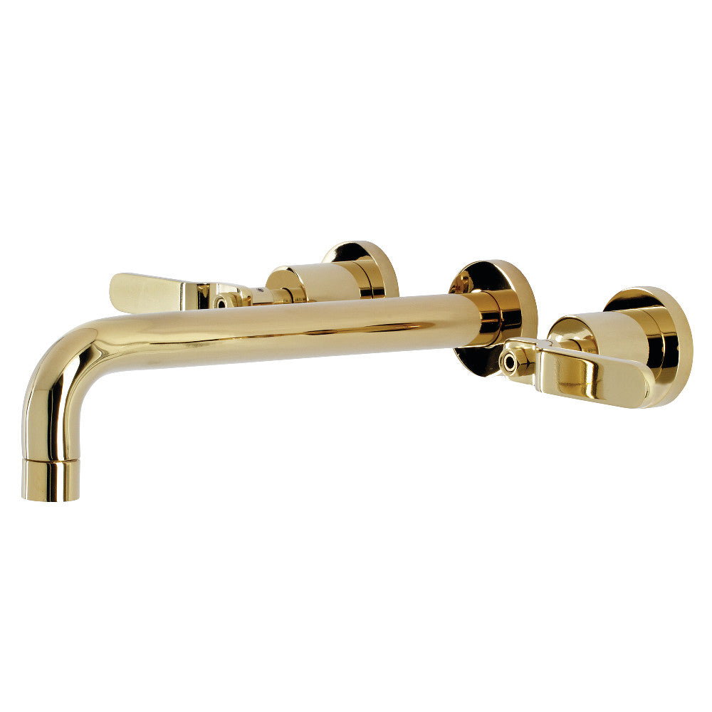 Kingston Brass KS8022KL Whitaker Two-Handle Wall Mount Tub Faucet, Polished Brass - BNGBath