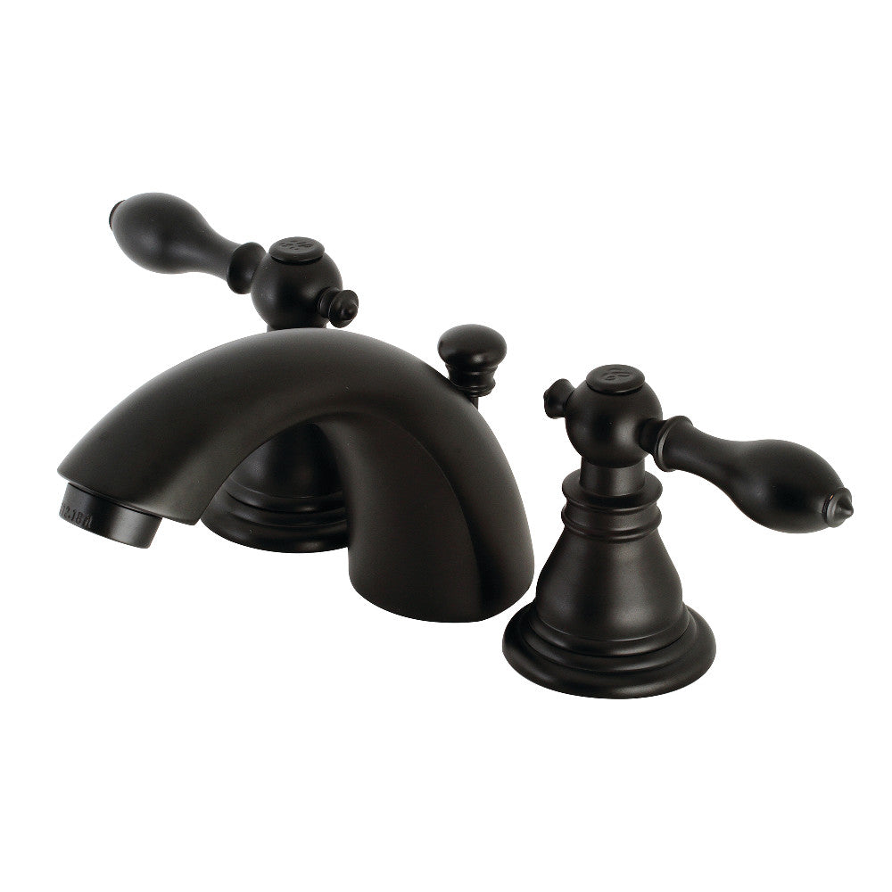 Kingston Brass KB950ACL American Classic Mini-Widespread Bathroom Faucet with Plastic Pop-Up, Matte Black - BNGBath