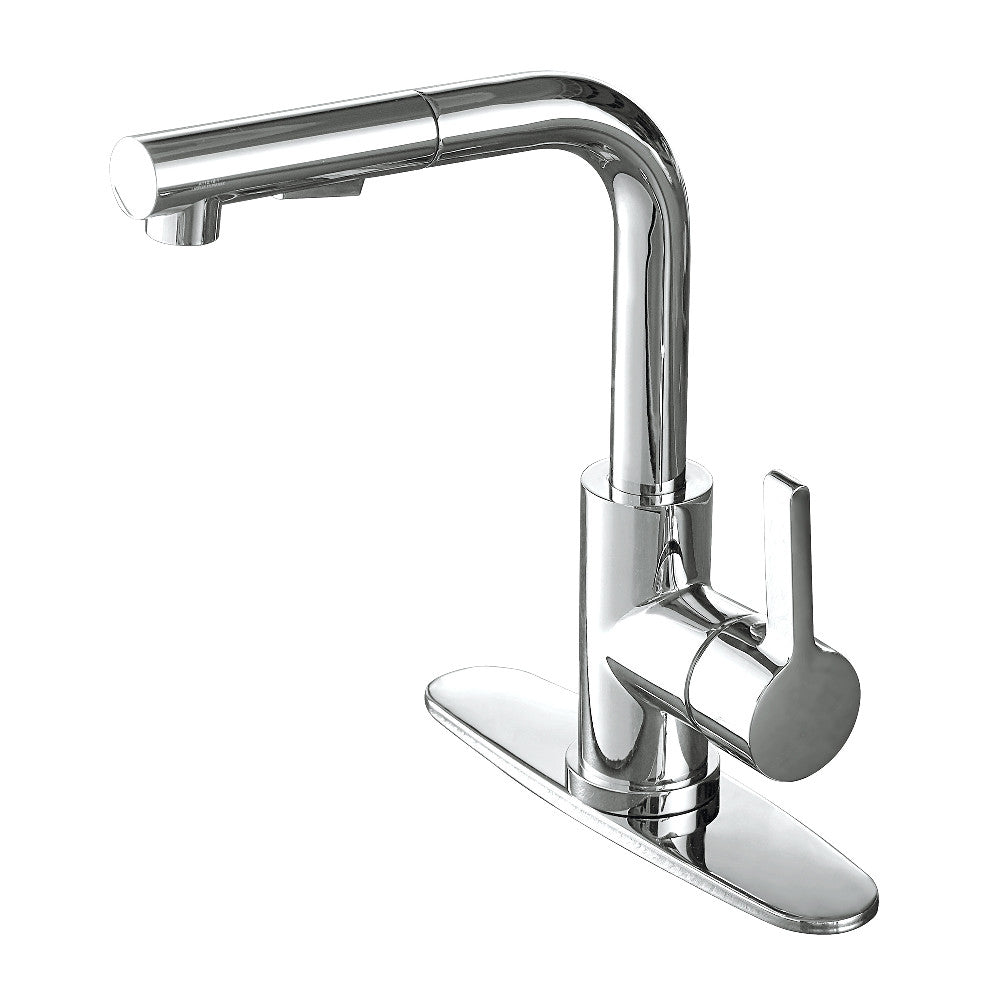 Gourmetier LS2711CTL Continental Single-Handle Kitchen Faucet with Pull-Out Sprayer, Polished Chrome - BNGBath