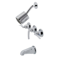 Thumbnail for Kingston Brass KBX8131EFL Centurion Three-Handle Tub and Shower Faucet, Polished Chrome - BNGBath