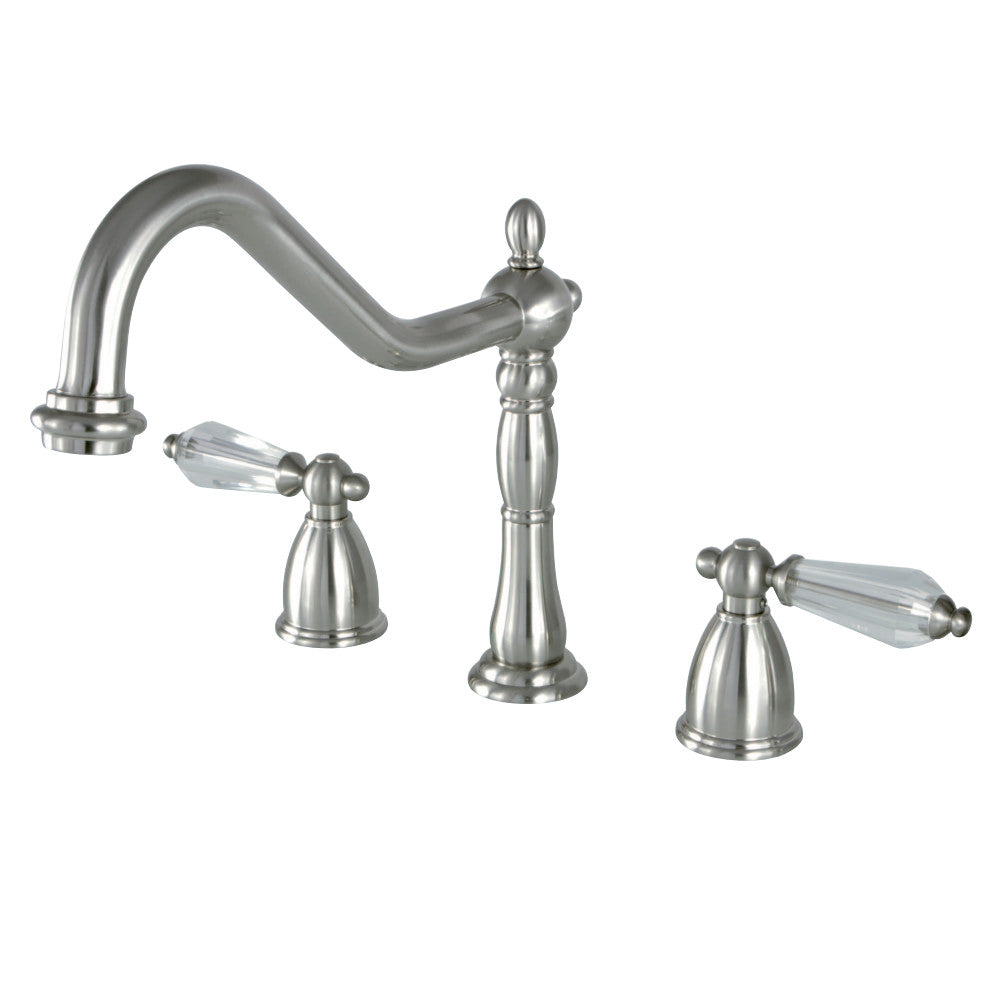 Kingston Brass KB1798WLLLS Widespread Kitchen Faucet, Brushed Nickel - BNGBath