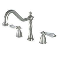 Thumbnail for Kingston Brass KB1798WLLLS Widespread Kitchen Faucet, Brushed Nickel - BNGBath