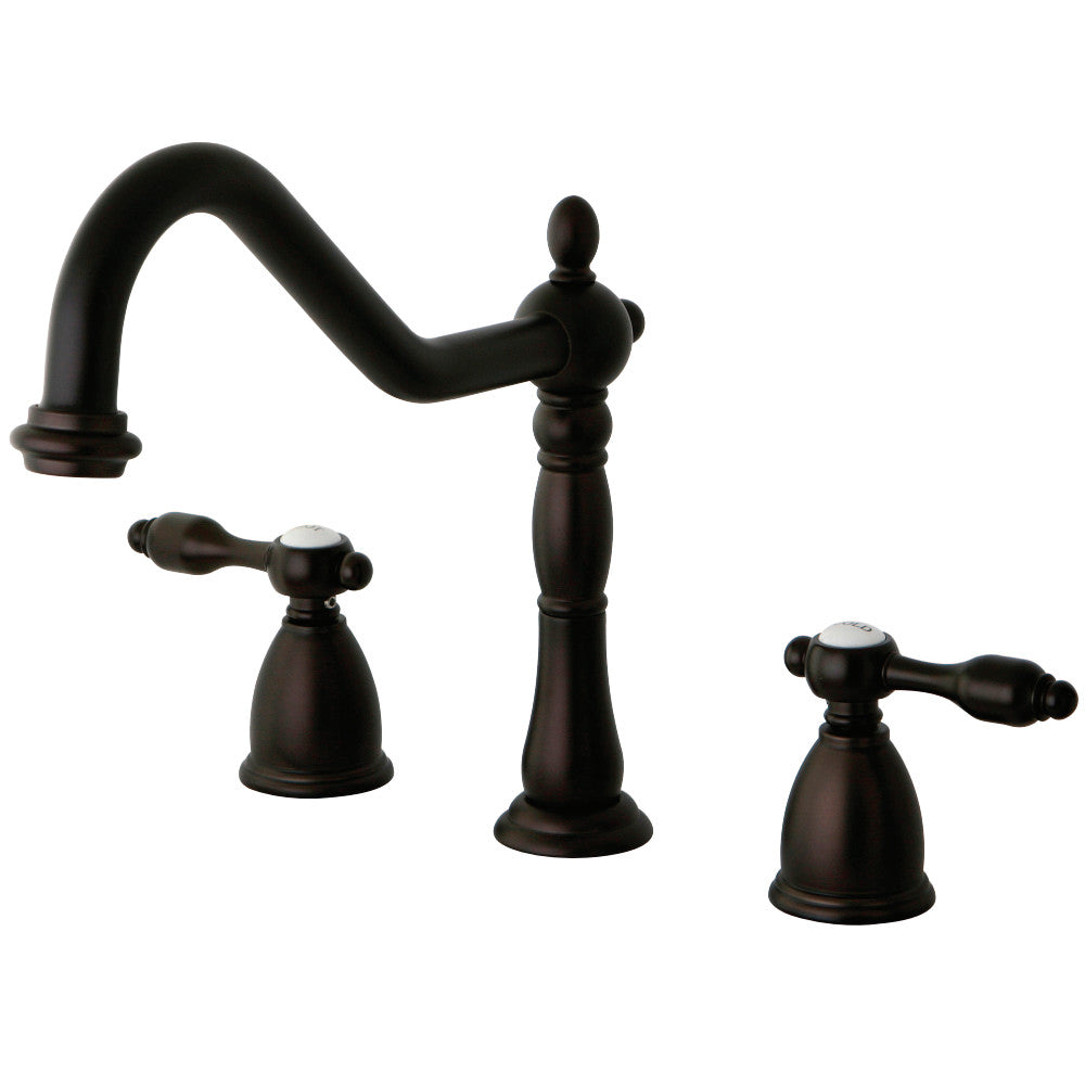 Kingston Brass KB1795TALLS Widespread Kitchen Faucet, Oil Rubbed Bronze - BNGBath