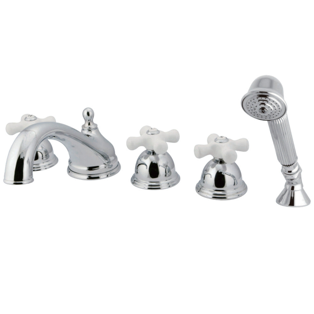 Kingston Brass KS33515PX Roman Tub Faucet with Hand Shower, Polished Chrome - BNGBath