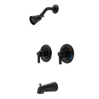 Thumbnail for Kingston Brass KB660NDL NuvoFusion Two-Handle Tub and Shower Faucet with Volume Control, Matte Black - BNGBath