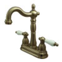Thumbnail for Kingston Brass KB1493PL Heritage Two-Handle Bar Faucet, Antique Brass - BNGBath