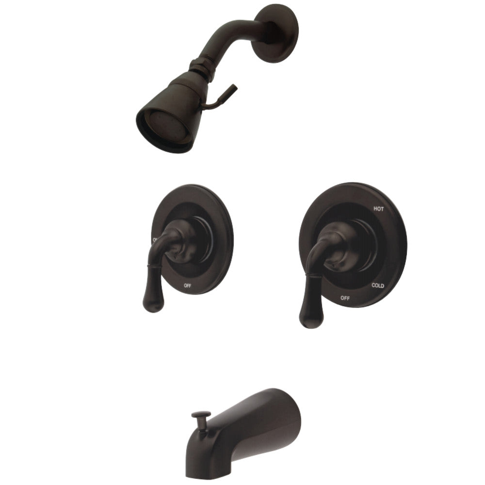 Kingston Brass GKB675 Water Saving Magellan Tub & Shower Faucet with Pressure Balanced Valve, Oil Rubbed Bronze - BNGBath