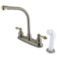 Thumbnail for Kingston Brass KB719AL Victorian Centerset Kitchen Faucet, Brushed Nickel/Polished Brass - BNGBath