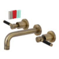 Thumbnail for Kingston Brass KS8123DKL Concord 2-Handle Wall Mount Bathroom Faucet, Antique Brass - BNGBath