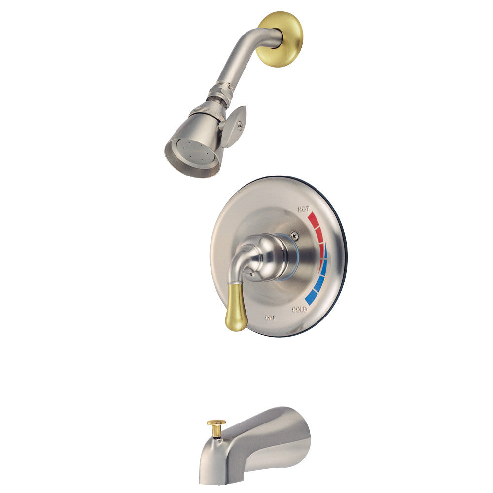 Kingston Brass GKB639T Magellan Tub and Shower Faucet Trim, Brushed Nickel/Polished Brass - BNGBath