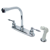 Thumbnail for Kingston Brass KB2751KL 8-Inch Centerset Kitchen Faucet, Polished Chrome - BNGBath